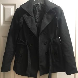 Gray belted coat